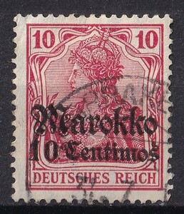 1905年ドイツ植民地 ゲルマニア(モロッコ)加刷切手 10C auf 10Pf