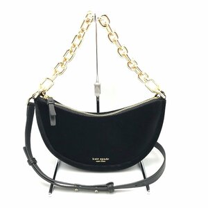 美品 kate spade ケイトスペード スマイル 2way ショルダーバッグ ハンドバッグ ブラック レディースバッグ fe ABF