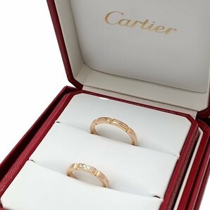 美品 Cartier カルティエ マイヨン パンテール ウエディング ペアリング 指輪 750 K18 ダイヤ 化粧箱入り サイズ7号/19号 MB fe ABD3の画像1