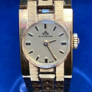  operation goods BUCHERERbfela-SWISS MADE Switzerland made wristwatch Gold hand winding type men's lady's wristwatch PLAQUE OR G 10 MICRONS YN ABC1