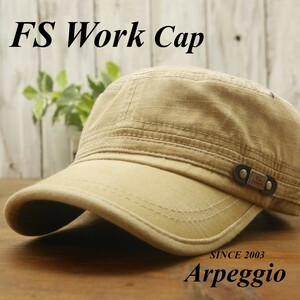 FS work Cap ワークキャップ ベージュ　ダメージ加工　ビンテージ加工　男女OK 送料\350♪　メンズ レディース　サイズ調整可