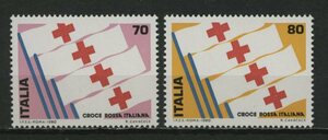 ∞イタリア　1980年　国際赤十字切手展　SC#1398~99　未使用NH　2種完