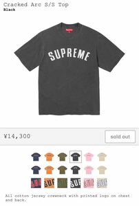 【送料無料・Mサイズ】Supreme 24ss Cracked Arc S/S Top Black / シュプリーム アーチロゴ Tシャツ