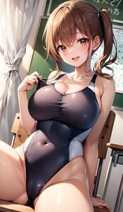 【1円スタート】B144 プレイマット オリジナル 巨乳クラスメイト 競泳水着 ポニテ ハイレグ マウスパッド タペストリー 高品質ラバーマット