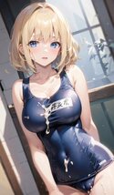 【1円スタート】B107 プレイマット オリジナル 美乳学級委員長 競泳水着 濡れ水着 巨乳 マウスパッド タペストリー ラバーマット 高品質_画像1