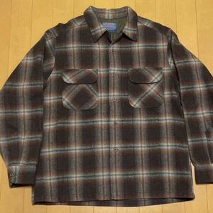 pendleton オンブレ ウール ボードシャツ チェック USA製 ビンテージ ブラウン ペンドルトン 60s 80s 70s