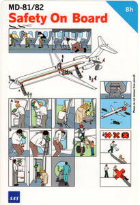 安全のしおりコレクションから　スカンジナビア航空　MD-81/82