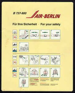 安全のしおりコレクションから　AIR BERLIN B737-800