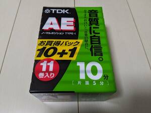 ★未使用品☆TDK カセットテープ ノーマルポジション AE 10分 AE-10X11G 11本組 昭和レトロ カラオケ/録音/音楽/おけいこ 土日祝も発送可