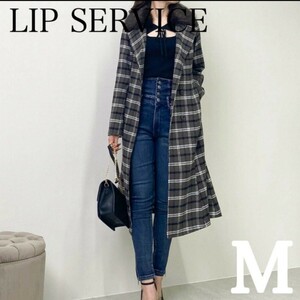 ファーカラーマーメイドコート　レディース　コート　LIP SERVICE　ミックス　M　脚長効果　スタイル美人　Iライン