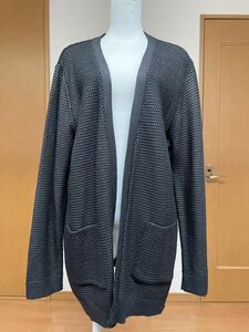 ZARA MANザラメンズブラックニットカーディガンM 美品　チュニック丈/黒