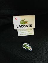 コストコ/LACOSTE(ラコステ)ブラックノースリーブ 鹿の子ポロシャツ40 (M相当)美品　ストレッチ/ゴルフ/ペルー製_画像4