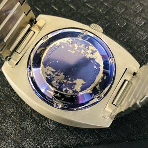 124◆ 機械式 自動巻き エドックス 稼働品 EDOX DIA-MATIC 3000 カットガラス 純正ベルト ブラウン系 文字盤 スイス製 usedの画像4