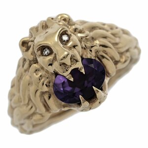 Головка Gucci Lion 1p/Amethyst (Amethyst)/Diamond Ring/Ring/K18YG/750-9,2G/12,5/#52,5/золото/gucci ■ 512062