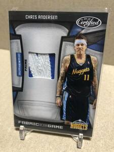 NBA 2009 PANINI Chris Andersen PATCH Card PRIME