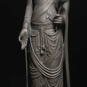 金工師 株木秀明 作 銅製 聖観音菩薩立像 ブロンズ像 仏像 彫刻 仏教美術の画像4