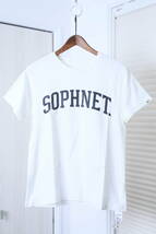 ★SOPHNET.×VANS ソフネット×バンズ コラボ プリント半袖Tシャツ　　古着ユーズド男性メンズ服S白ホワイト中古トップススケボーサッカー_画像1