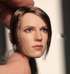 1/6 scale woman figure head 12 -inch Carving scalp Hollywood half face beautiful young lady 