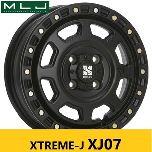 オフ系! 新品4本 サテンブラック MLJ XJ07 4.5J×14in IS43 PCD100 ヨコハマ G015 155/65R14 デリカミニ (2WD）ファンクロス