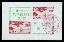 M734★1948年　東京明るい逓信展記念　小型シート　記念印有★良好_画像1