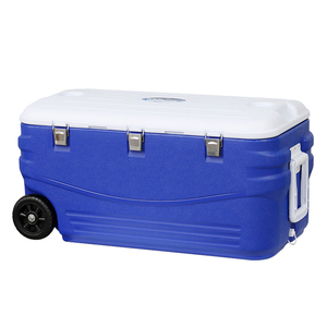  cooler-box 100L с роликами .[FL-C100] SIS большая вместимость уличный кемпинг предотвращение бедствий рыбалка барбекю 