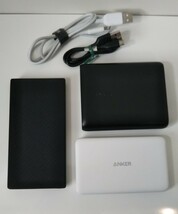 1398送料500円 Anker アンカー モバイル バッテリー セットPowercore13000 A1215 PowerCoreⅢ5K A1217 Powercore Slim5000 A1250 ケーブル_画像1