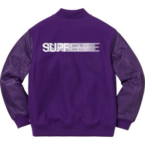 国内正規品 Supreme Motion Logo Varsity Jacket Purple S 18AW/FW シュプリーム モーションロゴ スタジャン ジャケット 紫