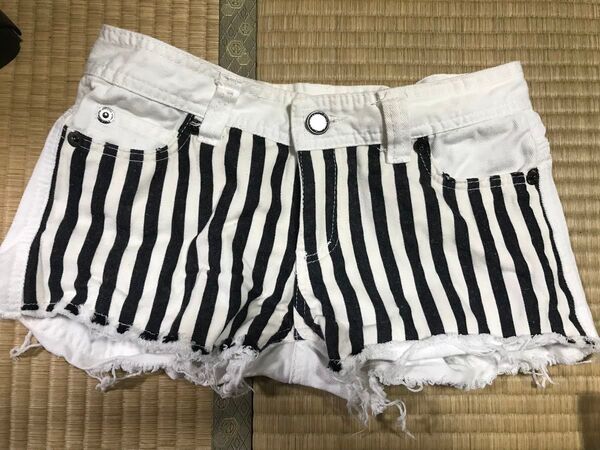 デニムショートパンツ ボーダー