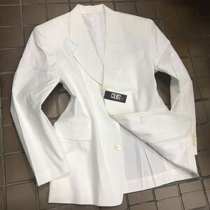 美品　テーラードジャケット 白　ホワイト　サイズM 綿100%