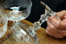 1900年頃 BACCARAT オールド バカラ ヨーロピアン アンティーク シャンパングラス デザートプレート 皿 クリスタルグラス セット_画像7