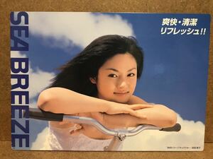 両面29.5×42cm 紙製パネル 1999年 深田恭子 sea breeze シーブリーズ seabreeze 90年代 深キョン 検 販促店頭 ポップ ポスター看板 非売品