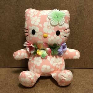 高さ19cm 2002年 ハローキティ ぬいぐるみ EIKOH ハイビスカス 総柄 ハワイアン ギャル サンリオ エイコー プライズ品Hello kitty2000年代