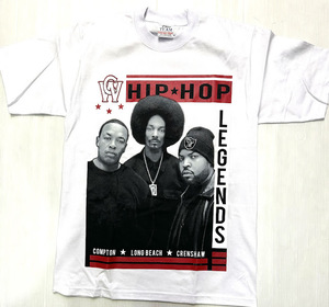 BI46)PRO TEAM HIPHOP LEGENDS プリント Tシャツ半袖/WHITE/LA/HIPHOP/2XL/大きいサイズ