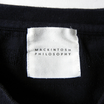 マッキントッシュフィロソフィー MACKINTOSH PHILOSOPHY コットン100% ボーダー柄クルーネックTシャツ カットソー 40 ブラック m0314-15_画像4