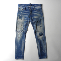 イタリア製 ディースクアード DSQUARED2 S74LB0320 Regular clement jean ペイントダメージ加工ジーンズ デニムパンツ 44 国内正規 m0322-7_画像4