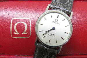 15987 ロ603-089　腕時計　オメガ　デビル　DE VILLE　シルバー色　ラウンド　2針　クォーツ　OMEGA　箱あり　中古品　ヤ60