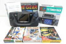 16022 小603-138　ゲームギア　本体 ソフト セット　HGG-3210　GAMEGEAR　TVチューナーパック　SEGA セガ　ゲーム機　現状品　ヤ80_画像1