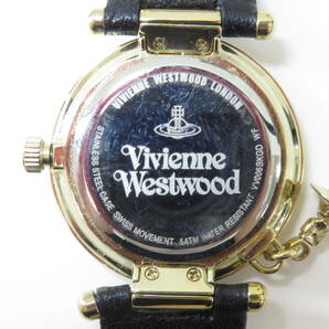 16195 上603-216 腕時計 ヴィヴィアンウエストウッド VV006BKGD 3針 黒文字盤 アナログ Vivienne Westwood 箱あり 中古品 60の画像6