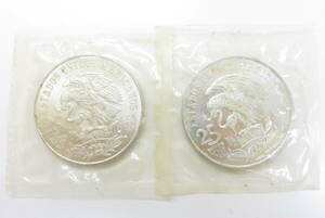 16204 ロ603-352　メキシコオリンピック　記念コイン　25ペソ 銀貨　2枚 セット　海外 外国　記念硬貨　コレクション　60