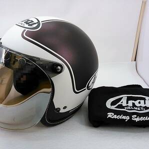 【送料無料】良品 Arai アライ CLASSIC AIR クラシックAIR ERA BROWN エラ・ブラウン Lサイズ バブルシールド付き ジェットヘルメット