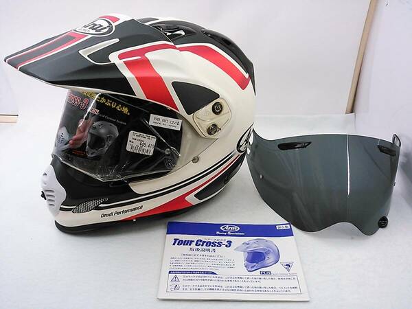 【送料無料】Arai アライ TOUR CROSS 3 ツアークロス3 ADVENTURE アドベンチャー Lサイズ スモークシールド付き オフロード