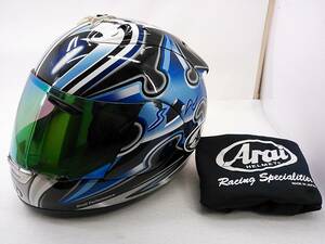 【送料無料】Arai アライ RX-7 RR4 NAKANO GP2 ナカノ Lサイズ ミラーシールド付き 中野真矢 フルフェイスヘルメット