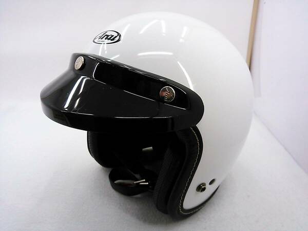 【送料無料】良品 2022年製 Arai アライ CLASSIC AIR クラシックAIR ホワイト Mサイズ バイザー付き ジェットヘルメット 猫好きな方へ
