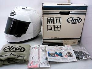 【送料無料】使用極わずか 美品 Arai アライ RX-7X ホワイト Lサイズ スモークシールド＆元箱付き フルフェイスヘルメット