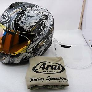 【送料無料】良品 Arai アライ RX-7X KIYONARI キヨナリ Lサイズ ミラーシールド付き フルフェイスヘルメット 清成龍一