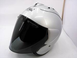 【送料無料】使用回数少 良品 Arai アライ SZ-RamⅡ SZ-Ram2 SILVER シルバー Sサイズ スモークシールド付き ジェットヘルメット