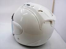 【送料無料】良品 Arai アライ SZ-Ram4 GLASS WHITE グラスホワイト Mサイズ ミラーシールド付き ジェットヘルメット_画像2