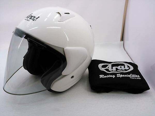 【送料無料】程度上 Arai アライ SZ-F SZF WHITE ホワイト Sサイズ ジェットヘルメット