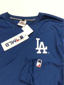 新品　MLB公式　ドジャース　長袖　Tシャツ　L サイズ　ドライメッシュ　青　大谷　メジャーリーグ