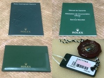 ロレックス デイトナ 116520 純正 箱 ボックス Box カード ケース モデル 冊子 タグ 緑 グリーン 正規品 時計 付属品 ROLEX DAYTONA_画像9